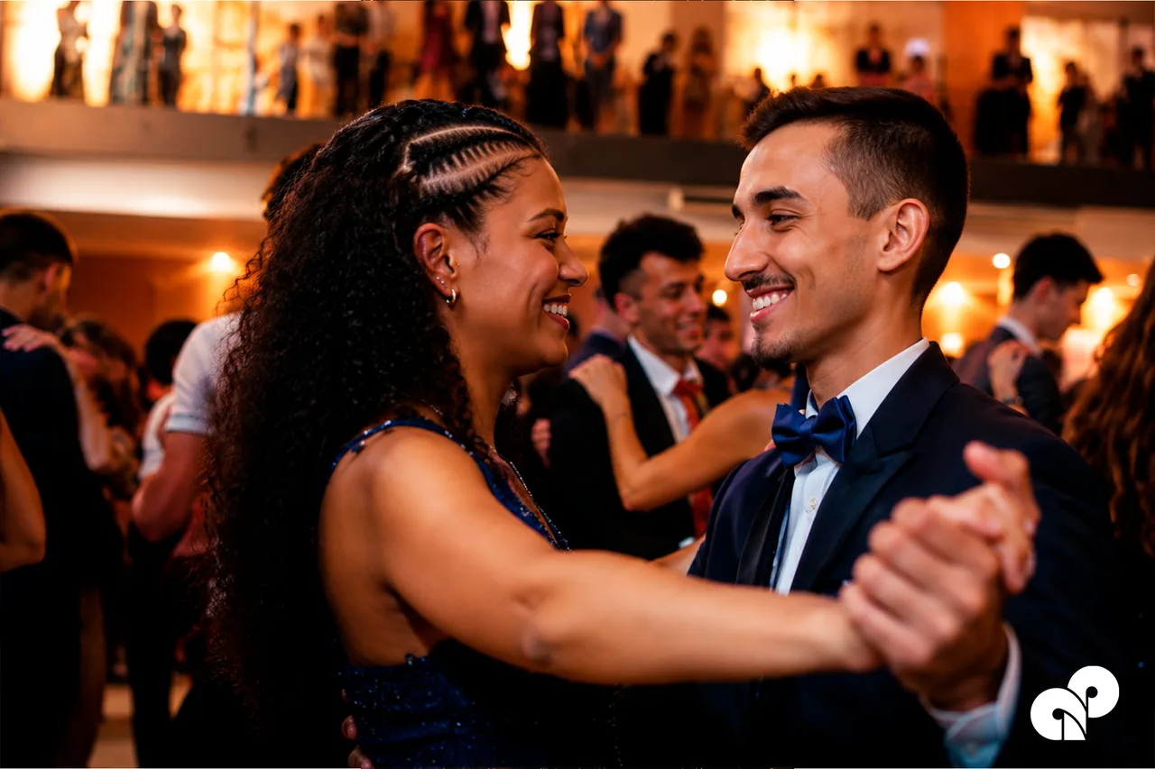 Formandos dançando a valsa no Baile de Gala